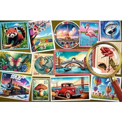 Trefl 23100 - Easy Piece - Bélyeggyűjtemény - 300 db-os XXL puzzle