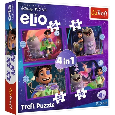 Trefl 34665 - Elio földönkívüli küldetései - 4 az 1-ben (35,48,54,70 db-os) puzzle