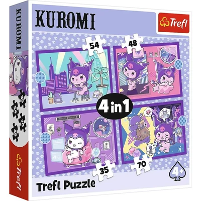 Trefl 34676 - Kuromi - 4 az 1-ben (35,48,54,70 db-os) puzzle