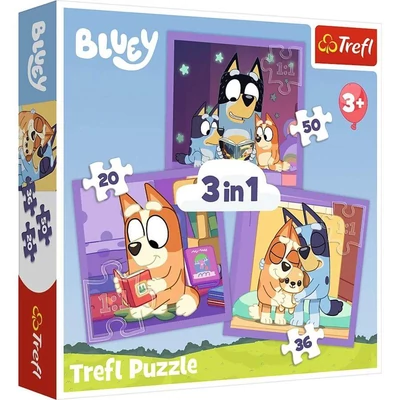 Trefl 34895 - Bluey - 3 az 1-ben (20, 36, 50 db-os) puzzle