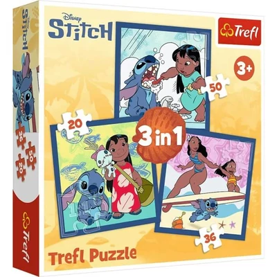 Trefl 34896 - Lilo és Stitch - 3 az 1-ben (20, 36, 50 db-os) puzzle