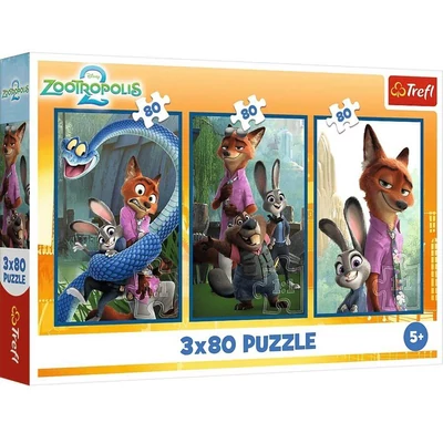 Trefl 34897 - Zootropolis 2 - 3 x 80 db-os puzzle