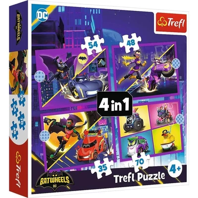 Trefl 34658 - Batwheels - 4 az 1-ben puzzle (35,48,54,70 db-os)