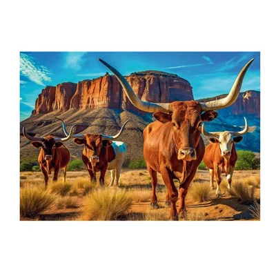 Trefl 99280 - Texasi hosszúszarvúak - 1000 db-os puzzle