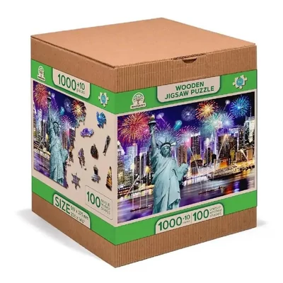 Wooden City 1010 db-os fa puzzle - New York éjjel (NB1010-0026-XL)