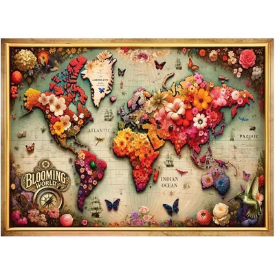Wooden City 1010 db-os fa puzzle - Színes térkép (NB0805-XL)