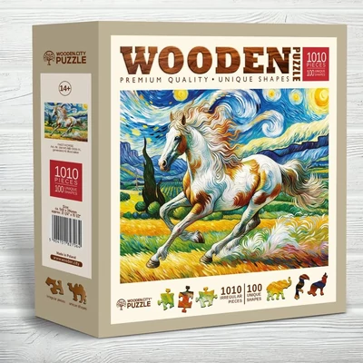 Wooden City 1010 db-os fa puzzle - Vágtázó ló (NB0806-XL)