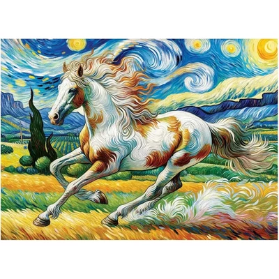 Wooden City 1010 db-os fa puzzle - Vágtázó ló (NB0806-XL)