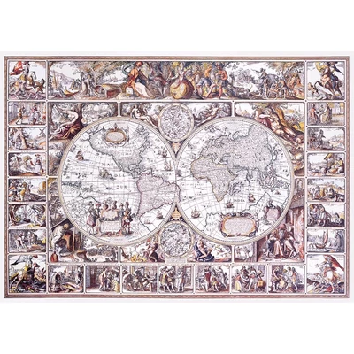 Wooden City 505 db-os fa puzzle - A felfedezések korának térképe (NB505-0101-L)