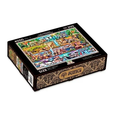Wooden City AN4000-0141-XXXL - Az állatok varázslatos birodalma - 4000 db-os fa puzzle