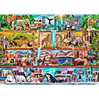 Wooden City AN4000-0141-XXXL - Az állatok varázslatos birodalma - 4000 db-os fa puzzle