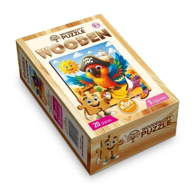 Wooden City CH99052-SV - Kalóz papagáj - 20 db-os fa puzzle