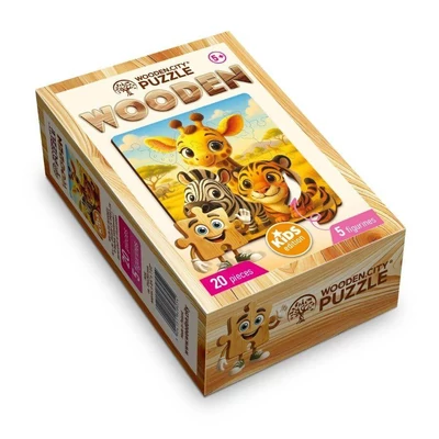 Wooden City CH99053-SV - Afrikai barátok - 20 db-os fa puzzle