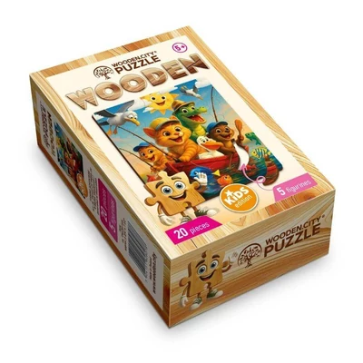 Wooden City CH99055-SV - Horgász kalandok - 20 db-os fa puzzle