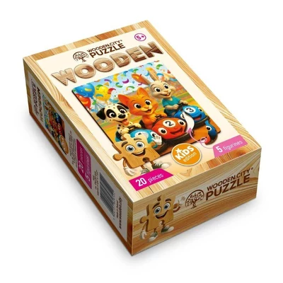 Wooden City CH99060-SV - Vidám futam - 20 db-os fa puzzle
