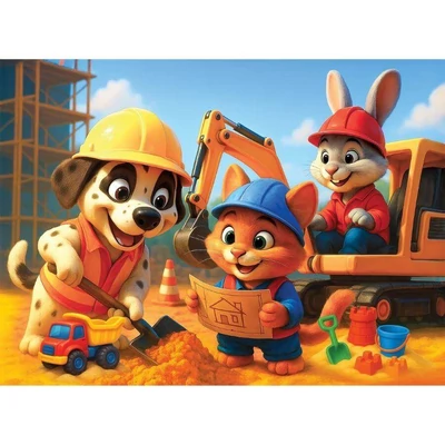 Wooden City CH99132-MH - Vidám csapat - 40 db-os fa puzzle