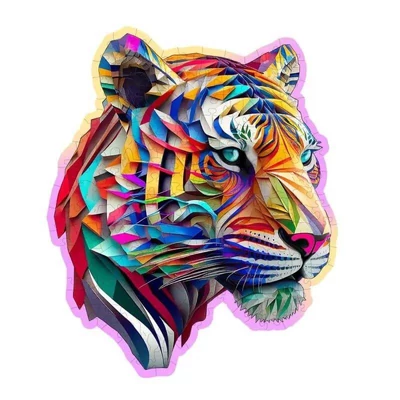 Wooden City HE0169-M - Színes tigris - 150 db-os fa puzzle