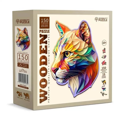 Wooden City HE0178-M - Színes puma - 150 db-os fa puzzle