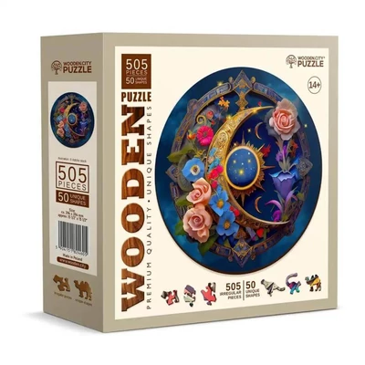 Wooden City HE0180-XL - Virágos Hold - 505 db-os fa puzzle
