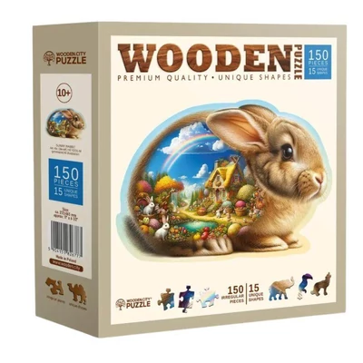 Wooden City HE0201-M - Nyuszi - 150 db-os fa puzzle