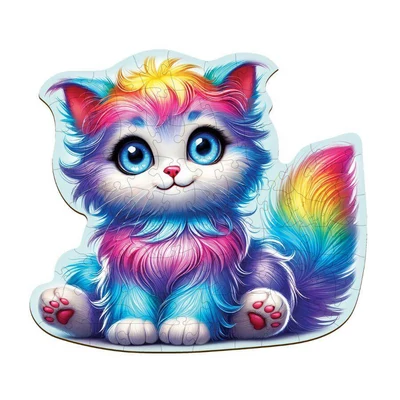 Wooden City HE0206-M - Fantázia cica - 75 db-os fa puzzle