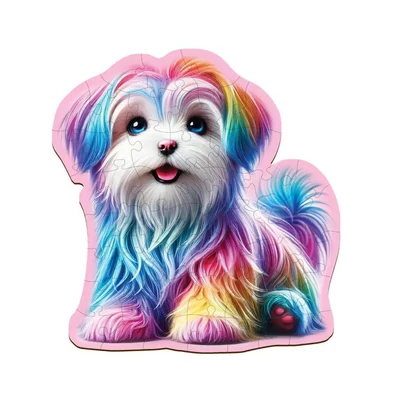 Wooden City HE0207-M - Boldog kiskutya - 50 db-os fa puzzle