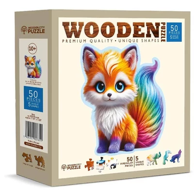 Wooden City HE0208-M - Cuki róka - 50 db-os fa puzzle