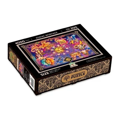 Wooden City LB4000-0134-XXXL - Zodiákus montázs - 4000 db-os fa puzzle