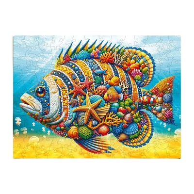 Wooden City NB0600-M - Mesés hal - 150 db-os fa puzzle