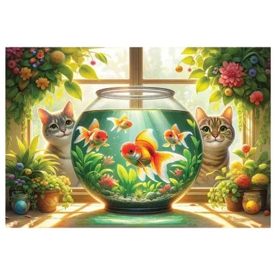 Wooden City NB0700-L - Cicák és halak - 505 db-os fa puzzle
