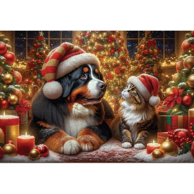 Wooden City NB0704-L - Karácsonyi barátok - 505 db-os fa puzzle