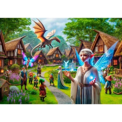 Wooden City NB0813-XL - Tündérfalva - 1010 db-os fa puzzle