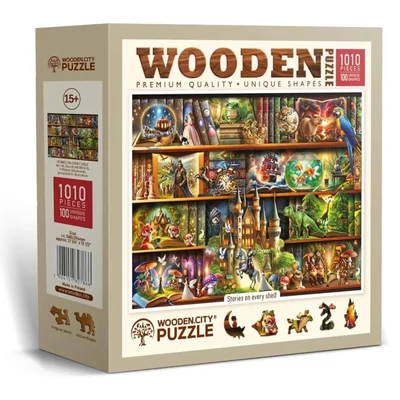 Wooden City NB0818-XL - Mesés könyvespolc - 1010 db-os fa puzzle