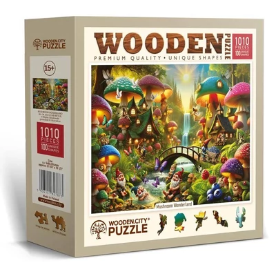 Wooden City NB0819-XL - Gombafalva - 1010 db-os fa puzzle