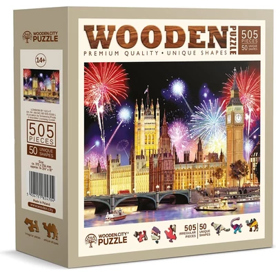 Wooden City NB505-0006-L - London éjjel - 505 db-os fa puzzle