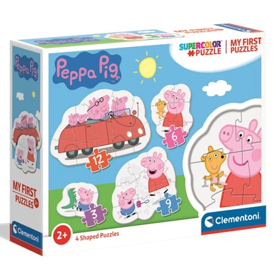Clementoni 20829 - 4 az 1-ben Bébi sziluett puzzle - Peppa malac - 3,6,9,12 db-os puzzle