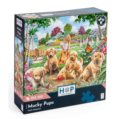 House of Puzzles 0556 - Mucky Pups - 500 db-os XXL puzzle