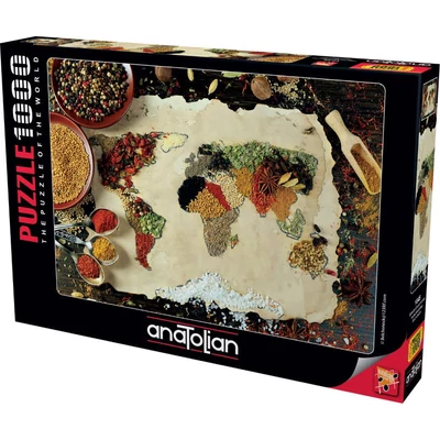 Anatolian 1045 - Herbal World Map - 1000 db-os puzzle