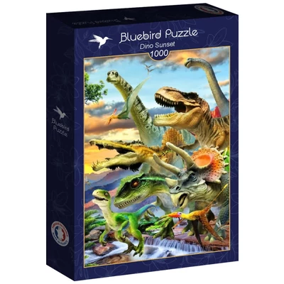 Bluebird 90233 - Dino Sunset - 1000 db-os puzzle