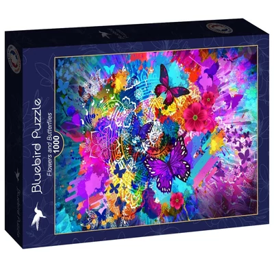 Bluebird 90328 - Flowers and Butterflies - 1000 db-os puzzle