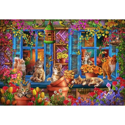 Bluebird 90973 - Window Shelf Cats - 1000 db-os puzzle