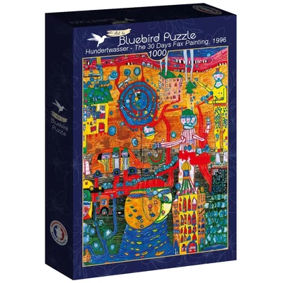 Bluebird 60258 - Hundertwasser - The 30 Days Fax Painting, 1996 - 1000 db-os puzzle