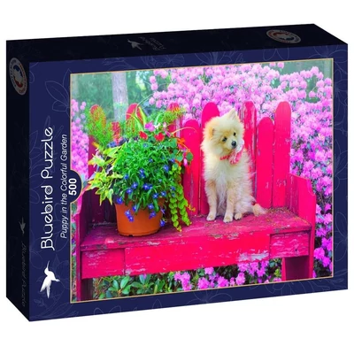 Bluebird 90107 - Puppy in the Colorful Garden - 500 db-os puzzle