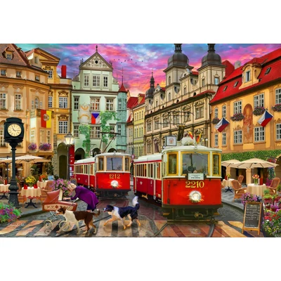 Bluebird 91157 - Prague Trolley's - 1000 db-os puzzle