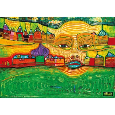 Bluebird Art by 60063 - Hundertwasser - Irinaland over the Balkans - 1000 db-os puzzle