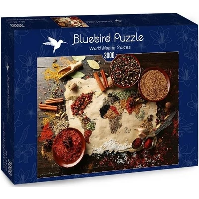 Bluebird 70014 - World Map in Spices- 3000 db-os puzzle