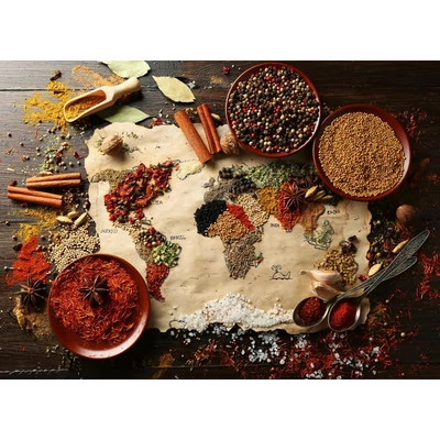 Bluebird 70014 - World Map in Spices- 3000 db-os puzzle
