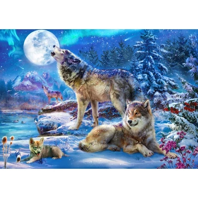 Bluebird 70147 - Winter Wolf Family - 1500 db-os puzzle