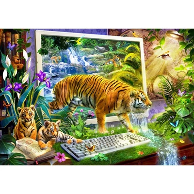 Bluebird puzzle 70200 - Tiger coming to Life - 1500 db-os puzzle