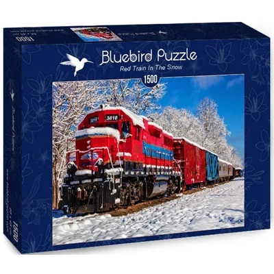 Bluebird puzzle 70282 - Red Train In The Snow - 1500 db-os puzzle